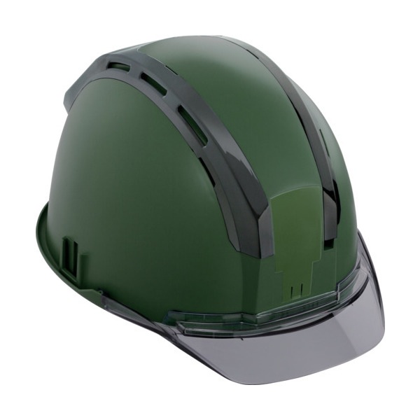 TJMデザイン HSEGCSB ヘルメット セフメット (セフ取付溝付ヘルメット) アースグリーン スモーク メーカー直送