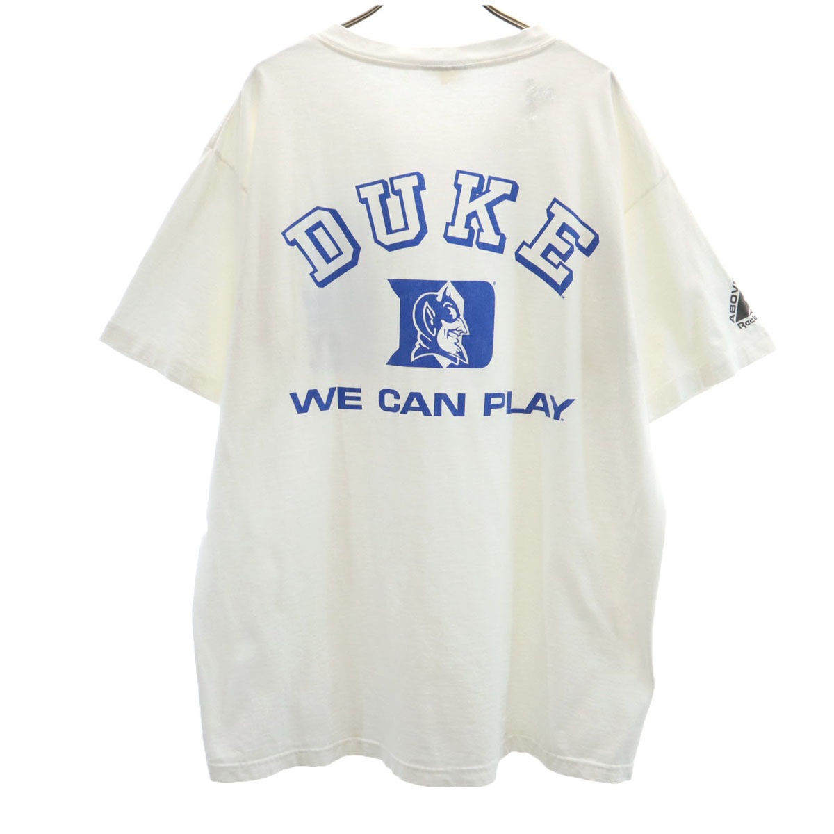 90s USA製 オールド DUKE カレッジ 半袖 Tシャツ XL ホワイト メンズ 古着
