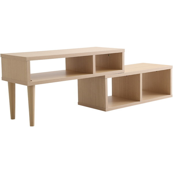 ホームテイスト LA-75EX オーク コンパクト伸縮テレビ台(32型まで対応)コーナーローボードリビング収納【LEAD-リード-】 メーカー直送