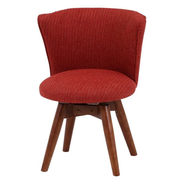 ダイニングチェアー 座面回転 ファブリック/オレンジ CLAM