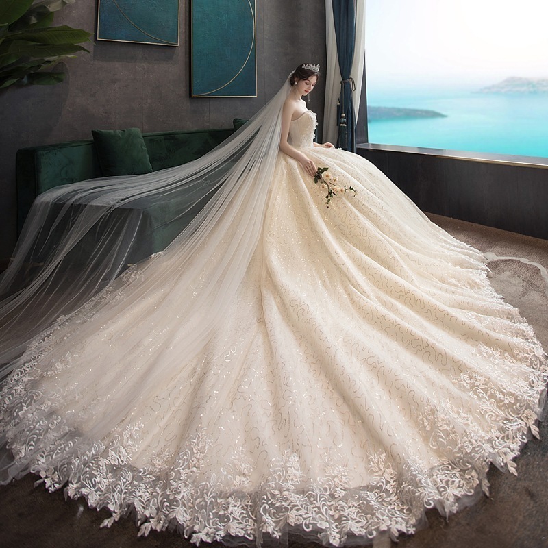 【高.品.質】2024 新作 高級感 気質 ワンピース 結婚式 ドレス 花嫁ロングドレス 結婚式ワンピース 韓国ファッション パーティードレス ウェディングドレス 白20