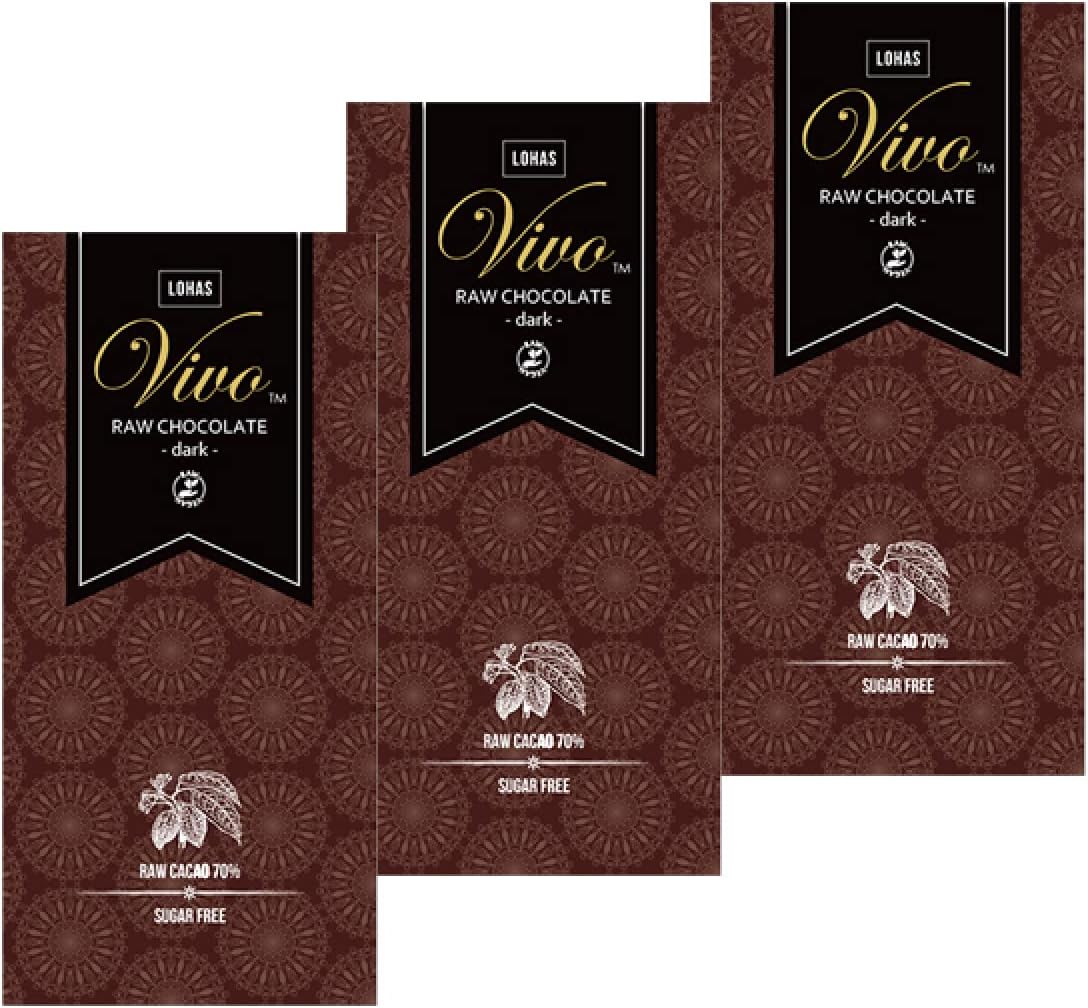 ダーク ローチョコレート『Vivo』 生カカオ70％ 砂糖・乳製品は一切不使用 酵素が生きた生チョコレート 3枚セット クール便 6,925円