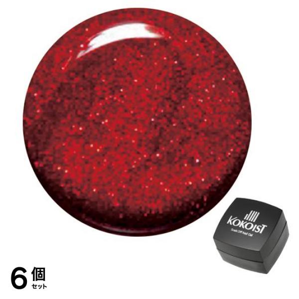 KOKOIST(ココイスト) エクセルライン ソークオフカラージェル E-85 ルージュマイクログリッター 2.5g 6個セット