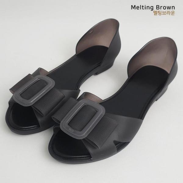 女性リボンゼリーサンダル 夏の雨シューズ R02