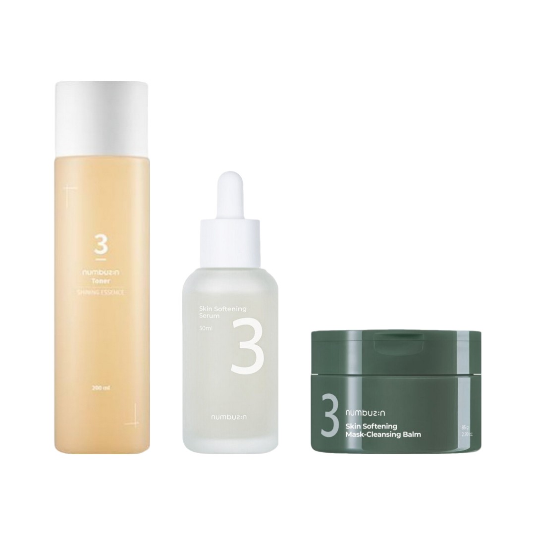 No.3 セット キメツヤエッセンストナー + なめらかセラム + 毛穴クレンジングパックバーム