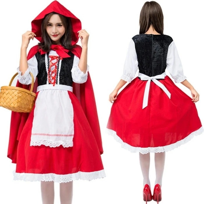 【2点セット】ハロウィン 仮装 レディース 赤ずきん コスチューム コスプレ 仮装 なりきり 衣装 クリスマス コスチューム ハロウィン衣装 カチューシャ 女性 イベント 仮装 パーティーグッズ