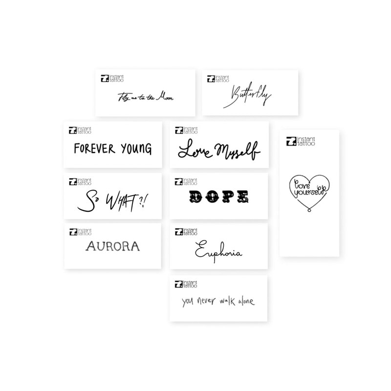 instanttattoo [SET]レタリングベスト10種 タトゥー インスタントタトゥー タトゥーシール お花 フラワー 韓国 デザイン ライブ イベント コンサート お祭り ボディシール ハロウ