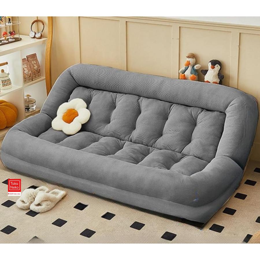 ソファーベッド 二人用 折畳み 6段階調節 可愛い マルチに使える フロアソファ リクライニング 座椅子 1人掛け 2人掛け 折りたたみ コンパクト フロアソファ ロ