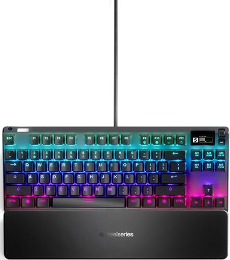 STEELSERIES ゲーミングキーボード テンキーレス 有線 英語配列 OMNIPOINTスイッチ 有機ELディスプレイ搭載 APEX PRO TKL US 64734 ブラック