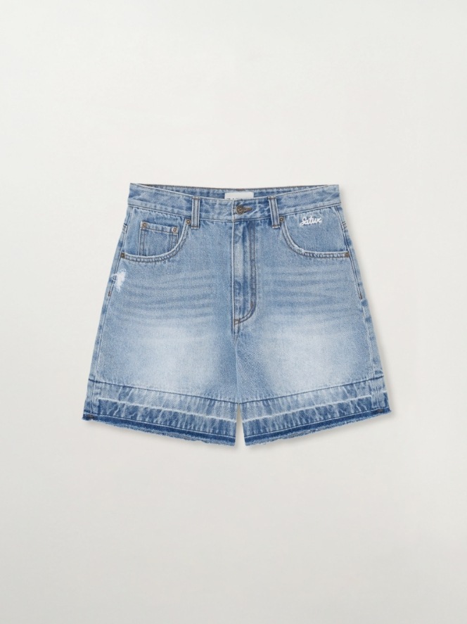 세터 여성 가봉 와이드 데님 쇼츠 B1 SA262WHT03 LBL0