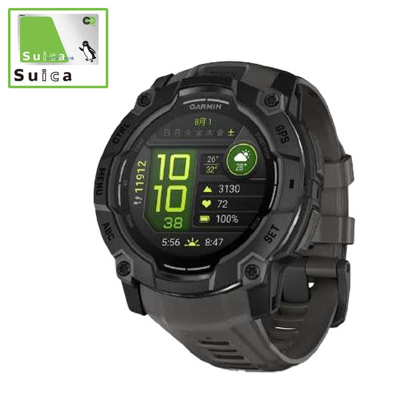 GARMIN　Instinct 3 AMOLED(インスティンクト スリー アモレッド)50mm GPSスマートウォッチ(Suica対応) (ガーミン) Black　010-03020-30
