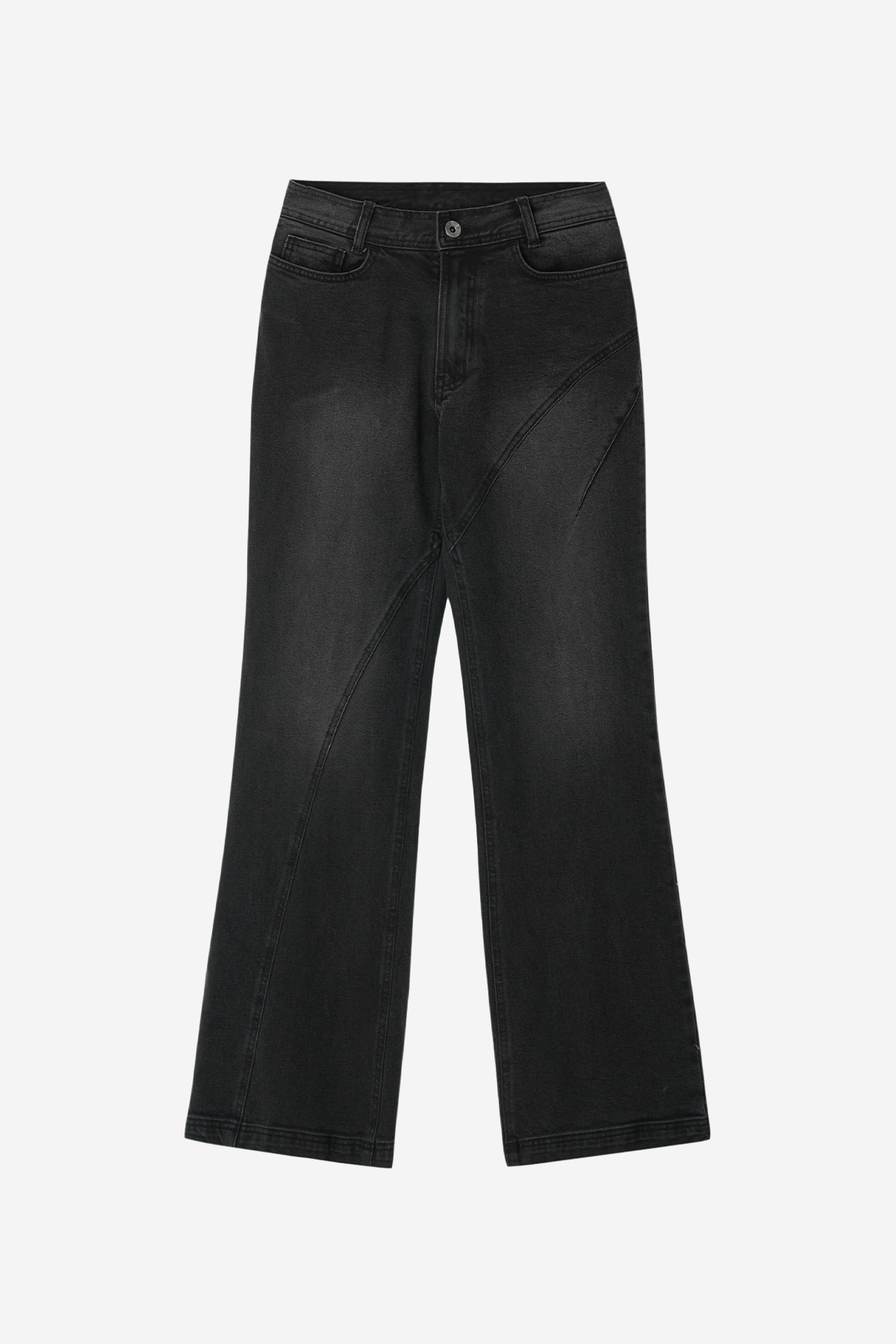 【BLR】 ASYMM ETRIC SEMI-BOOTCUT DENIM PANTS