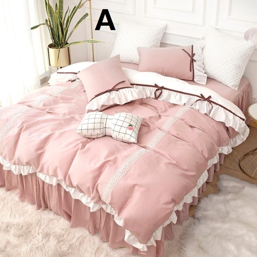 激安単価で 姫系 オシャレ 韓国風 大人気 春秋夏 北欧風 枕カバー 厚手 セミダブル ダブル シングル 4点セット 暖かい 掛け布団カバーセット 13colors ベッドスカート 布団カバー カラー H Build Standishsmiles Com