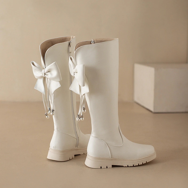 ロングブーツが復活！ 秋冬 裹起毛 ファッション レディースブーツ 太ヒール ブーツ 身長アップ 快適 美脚 ミドルヒール 厚底シューズ フラットシューズ ブーティー 美脚 歩きやすい