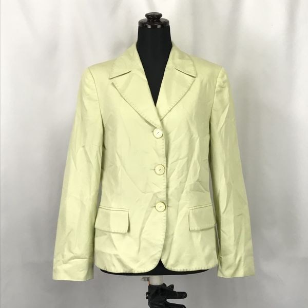 90sイタリア製/ビンテージレコパン/les copainsテーラードジャケット【40/women’s size -L/黄系/yellow系】JacketsBH177