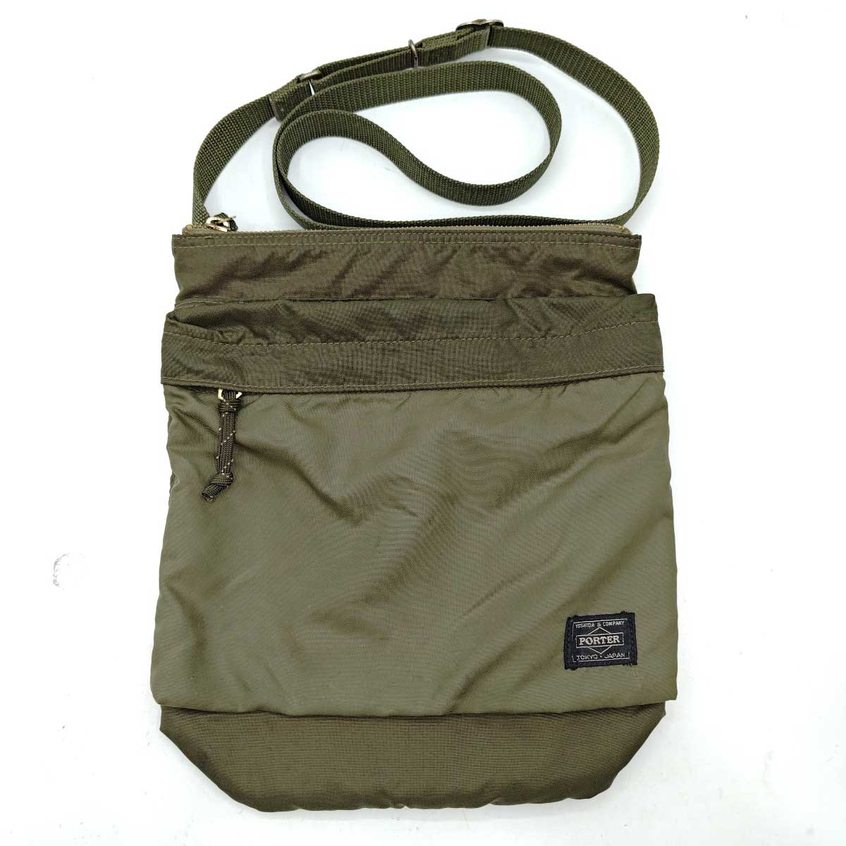 【中古】ポーター FORCE SHOULDER POUCH フォースショルダーポーチ オリーブドラブ 855-05461 メンズ PORTER 吉田カバン