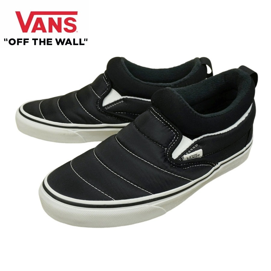 VANS スニーカーVANS ヴァンズ バンズSLIP-ON MID スリッポン ミッド スリップオンBLACK/WHITE ブラックホワイト黒 白 ホワイト