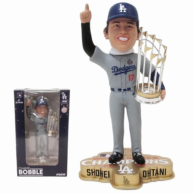 大谷翔平選手 ドジャース 2024 ワールド シリーズ チャンピオン ボブルヘッド グレー世界限定2024個 シリアルナンバー入り日本未発売