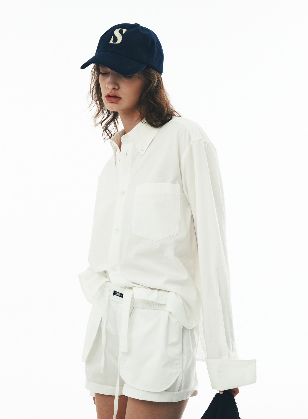 【SATUR】 HILLS TIE SHIRTS : PAPER WHITE