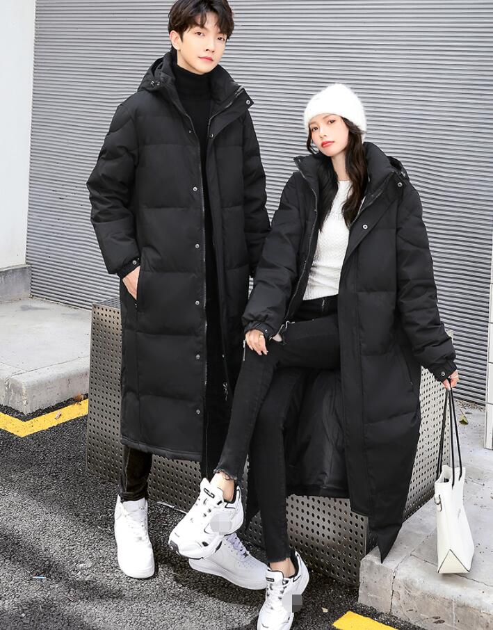 大人気 秋冬 男女兼用フード付き お揃い ペアルック 大きいサイズ ダウンコート メンズファッション防寒ロングコート 綿入れ レディースファッション中綿コート 体型カバー 韓国風 ロング丈 暖かい ダ