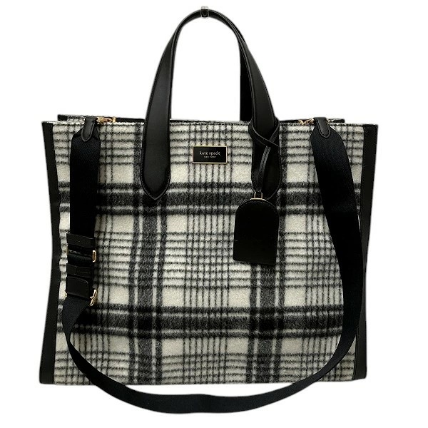 ケイトスペード マンハッタン スタジオ プラッド ラージ トート トートバッグ 【中古】