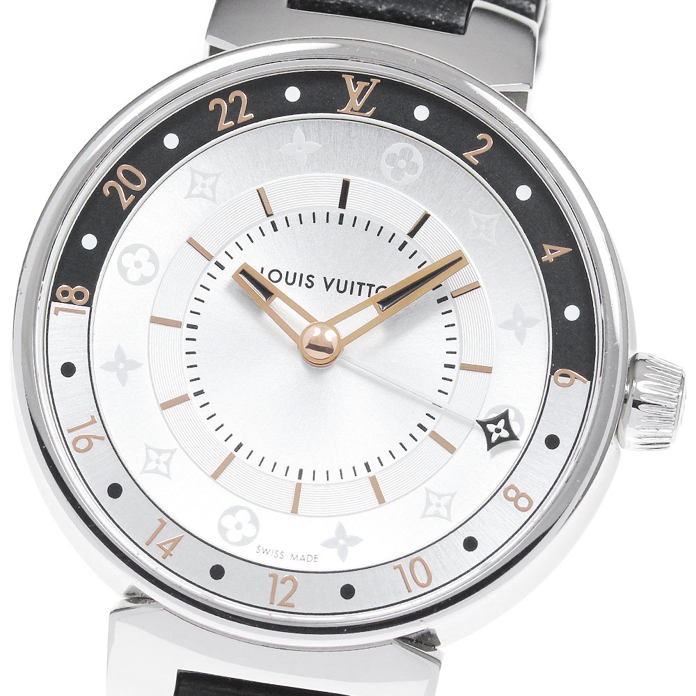 ルイ・ヴィトン LOUIS VUITTON QA104 タンブール GMT クォーツ レディース _828256【中古】