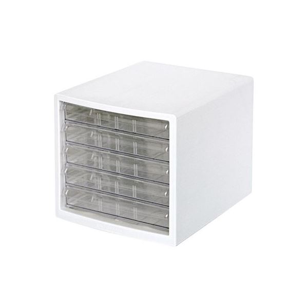 (業務用セット) A4レターケース5段（浅5） ホワイト A4E-S5W(×2セット)