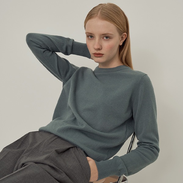 cashmere simple round ラウンド カシミアニット ニットフルオーバー セーター