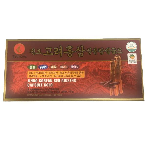 高麗紅参成分カプセルゴールド（JINBO KOREAN RED GINSENG CAPSULE GOLD）820mg120カプセル