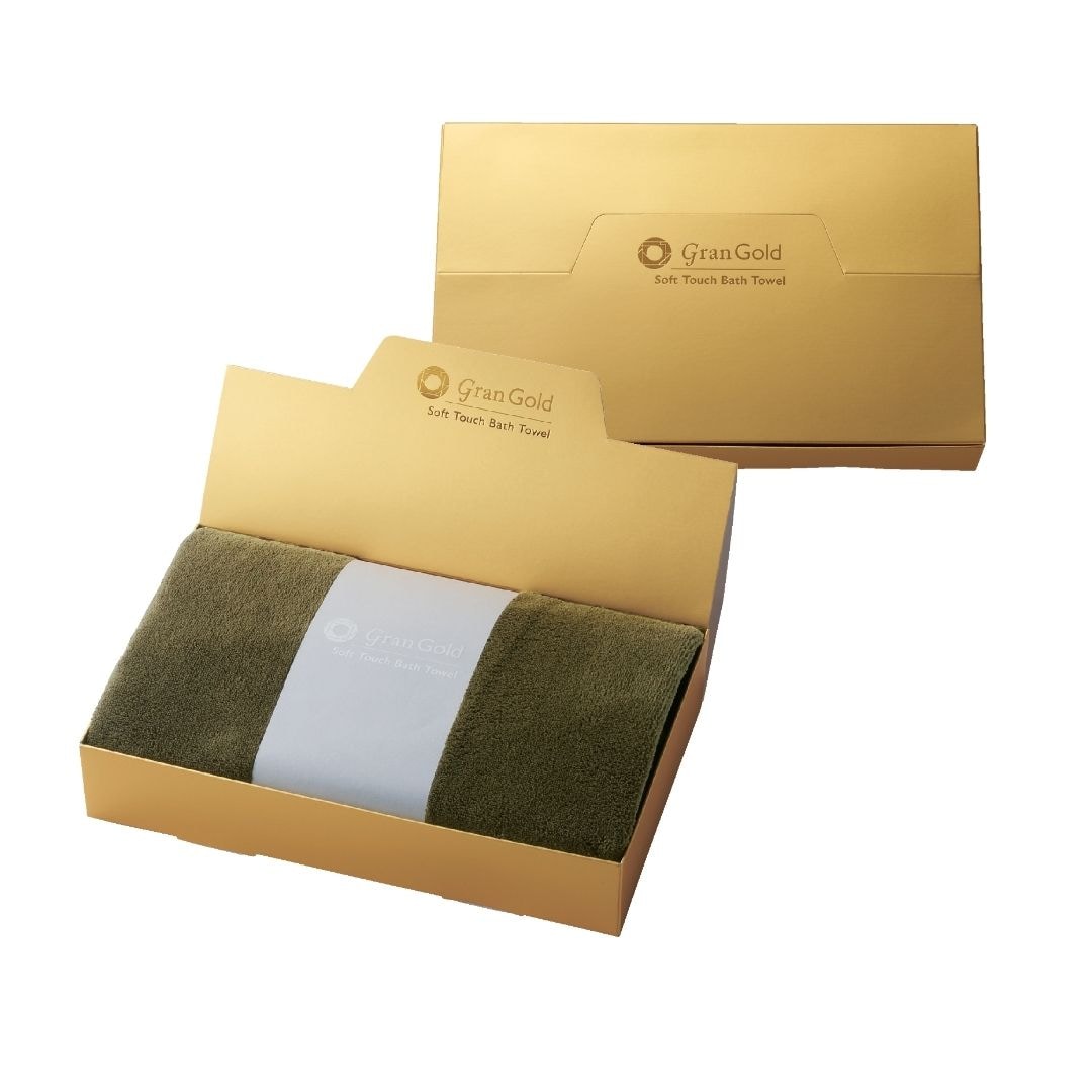 【42個セット】グランゴールドソフトタッチバスタオル バスタオルギフト 高級タオル ゴールドパッケージ プレゼント用タオル イベント景品 記念品タオル タオルディスプレイ 高吸水バスタオル