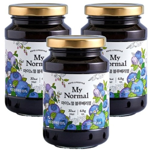 マイノーマル/低糖質·低カロリー ブルーベリージャム 320g 3個