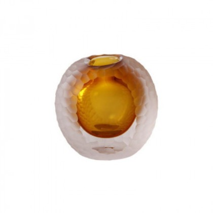ミュールミル 花器 アルマ カット 茶 CG-618Br