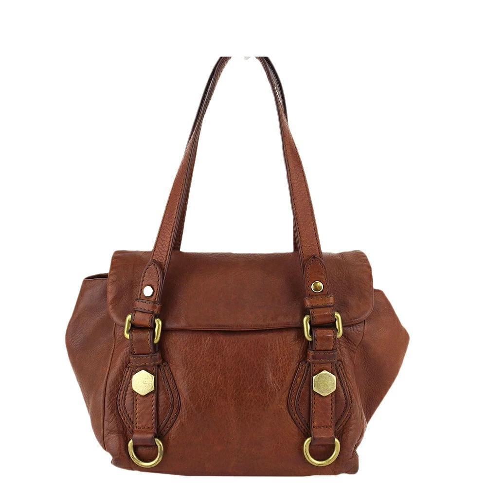 ハンドバッグ ブラウン ゴールド レディース 中古
