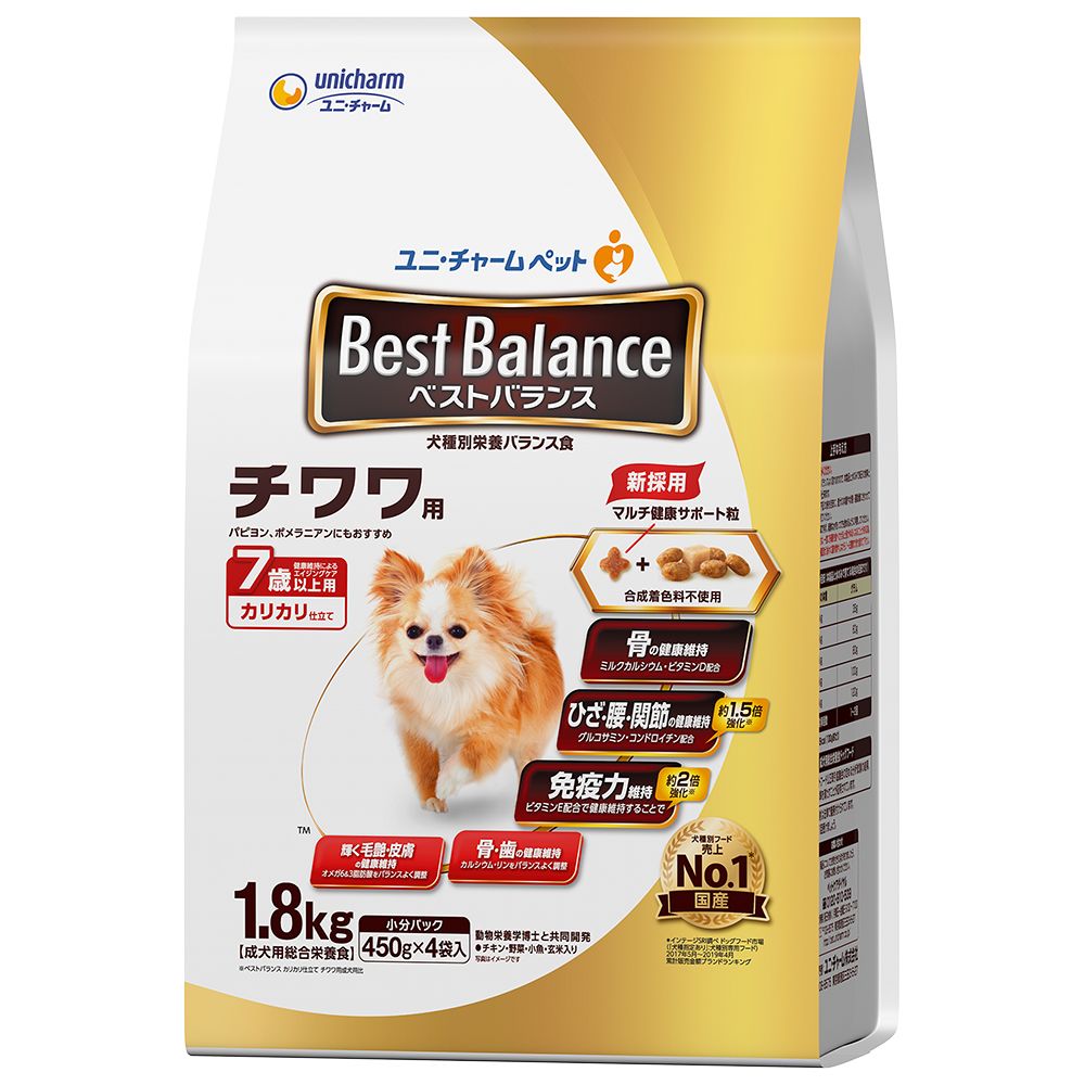 （まとめ買い）ベストバランス カリカリ仕立て チワワ用 7歳以上用 1.8kg [x4]