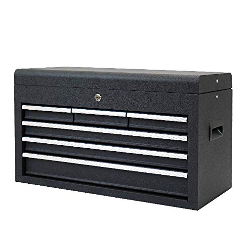 ツールチェスト 4段 6引き出し ブラック リンクル塗装 ツールボックス トップチェスト ツールキャビネット 工具箱 THR-4B