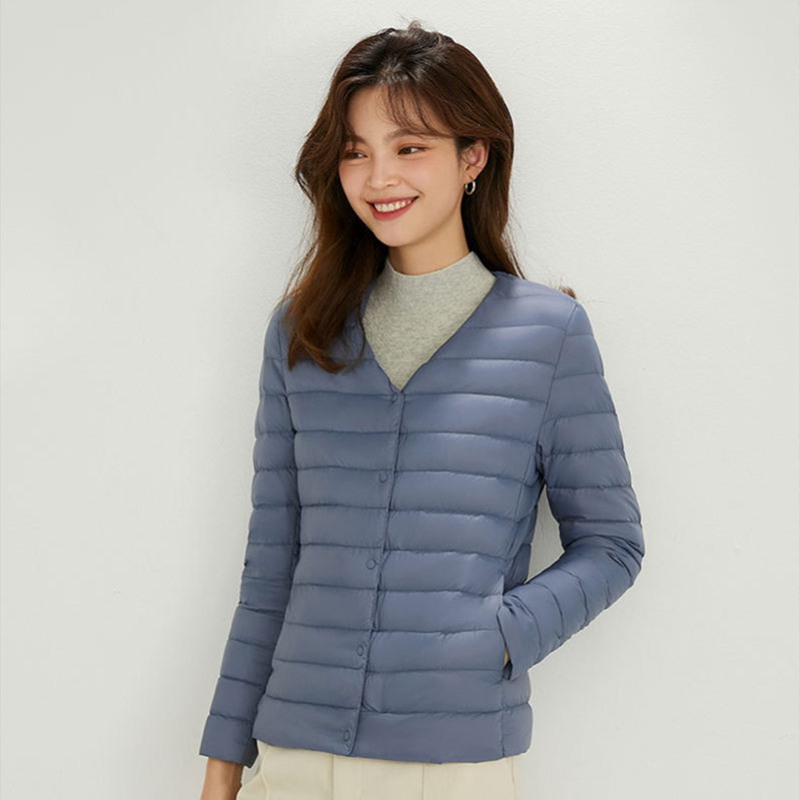 レディース ダウンジャケット ブルゾン ジャンパー ウルトラライト 軽量 防風 防寒 アウトドア ライトダウン 秋冬 ダウン インナーダウン トップス ビジネス カジュアル ショート ラウンドネック