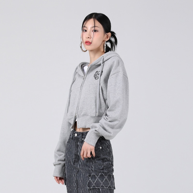 アヴァンドレスシンボルクロップフードジップアップ-3COL