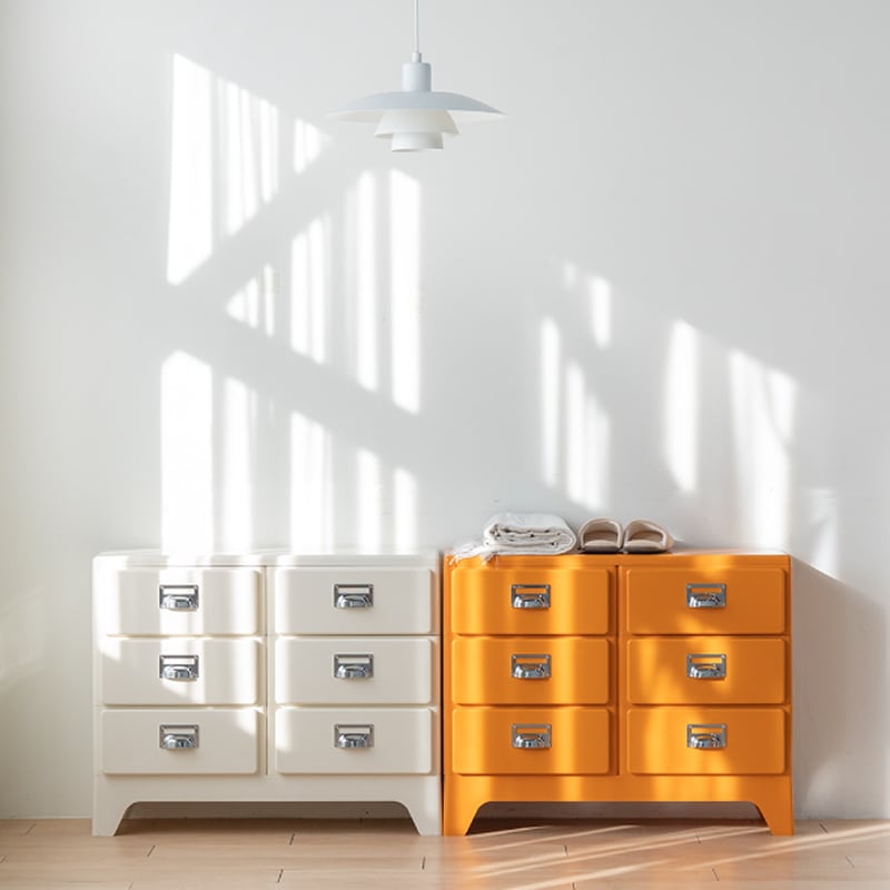 【韓国雑貨】 かわいい レトロポップ ヴィンテージ レトロな 引き出し 2x3段 ９color