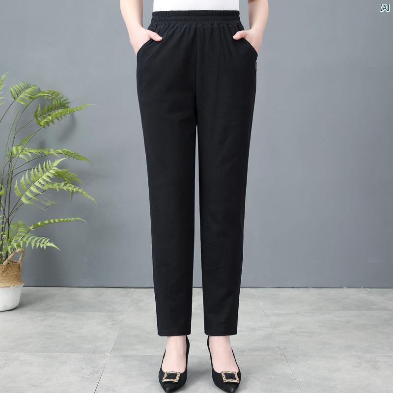 レディース ファッション おしゃれ 春夏 秋　冬 大人 上品 高級 マダム プレゼント 敬老日　おばあちゃん パンツ 夏 薄手 春秋 コットン 麻 カジュアル ストレート パンツ