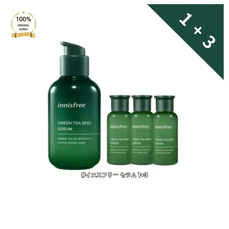 [正品]INNISFR**イニスフ*ー セラム1+3160ml+30ml*3グリーンティーシード セラム高水分エッセンスを1本買うとさらに3本！ オリーブヤングピック チャン·ウォニョン
