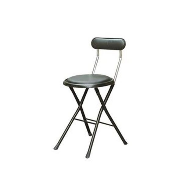 折りたたみ椅子 [1脚販売 ブラックxブラック] 幅33cm 日本製 スチールパイプ