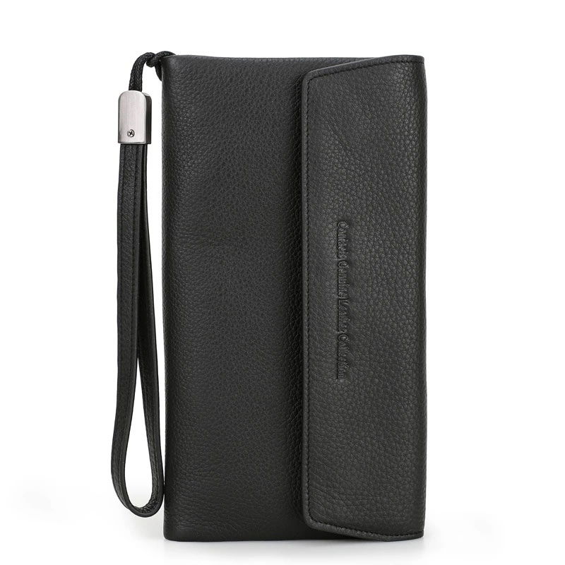 カ一ドケ一ス 財布新調したい財布メンズ 大容量で安心！長財布 本革 財布 カジュアル おしゃれ 高級感 バッグを手に持つ