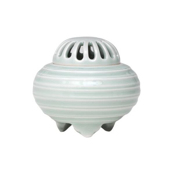 香炉 白青磁 線文 有田焼 79164