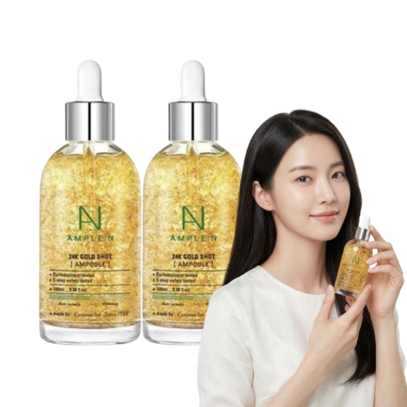 [1+1]黄金期アンプル 24K ゴールド ショットアンプル 美容液 100ml 2個 /肌を引き締めハリのある肌へ