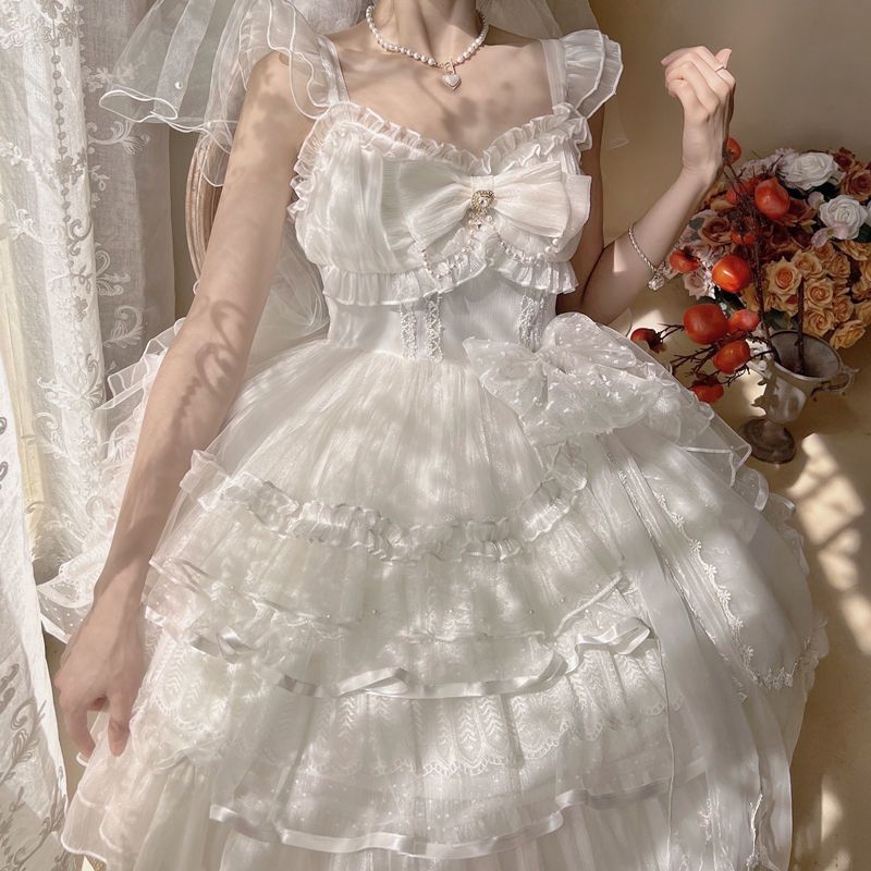 Lolita 洋服衣装 ウェディングドレス 半袖 結婚式 パーティドレス ドレス Aライン ファスナータイプ 前撮り 後撮り 披露宴 結婚式 演奏会 発表会 海外挙式ドレス 8,782円