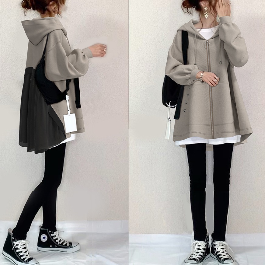 【リピート率高い】 しい好感度UP韓国風ファッション切り替えカジュアルパーカー 5,073円