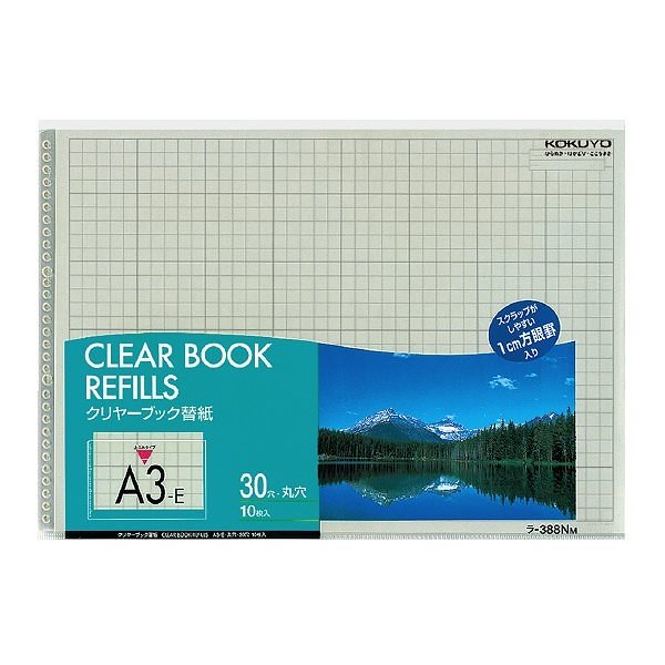 （まとめ買い）クリヤーブック替紙 A3横 30穴 台紙色灰 10枚入 ラ-388NM [x3]