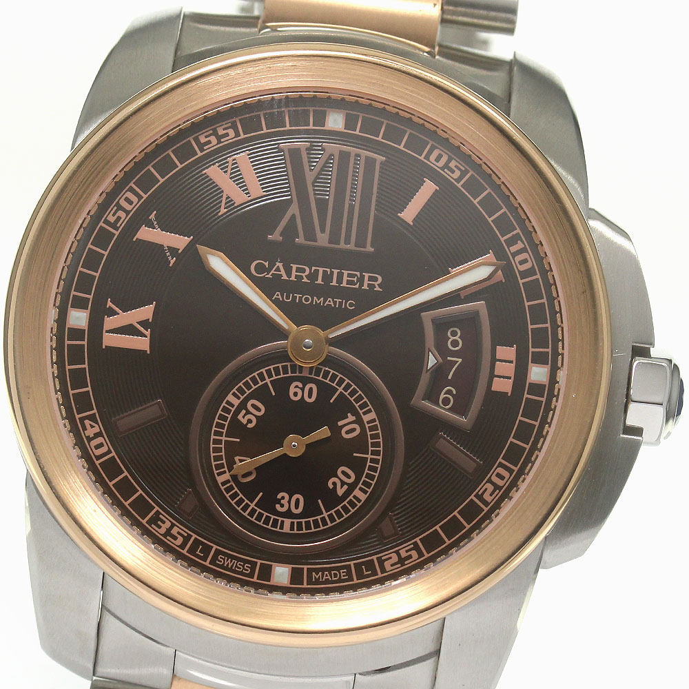 カルティエ CARTIER W7100050 カリブルドゥカルティエ スモールセコンド 自動巻き メンズ 良品 _826606【中古】