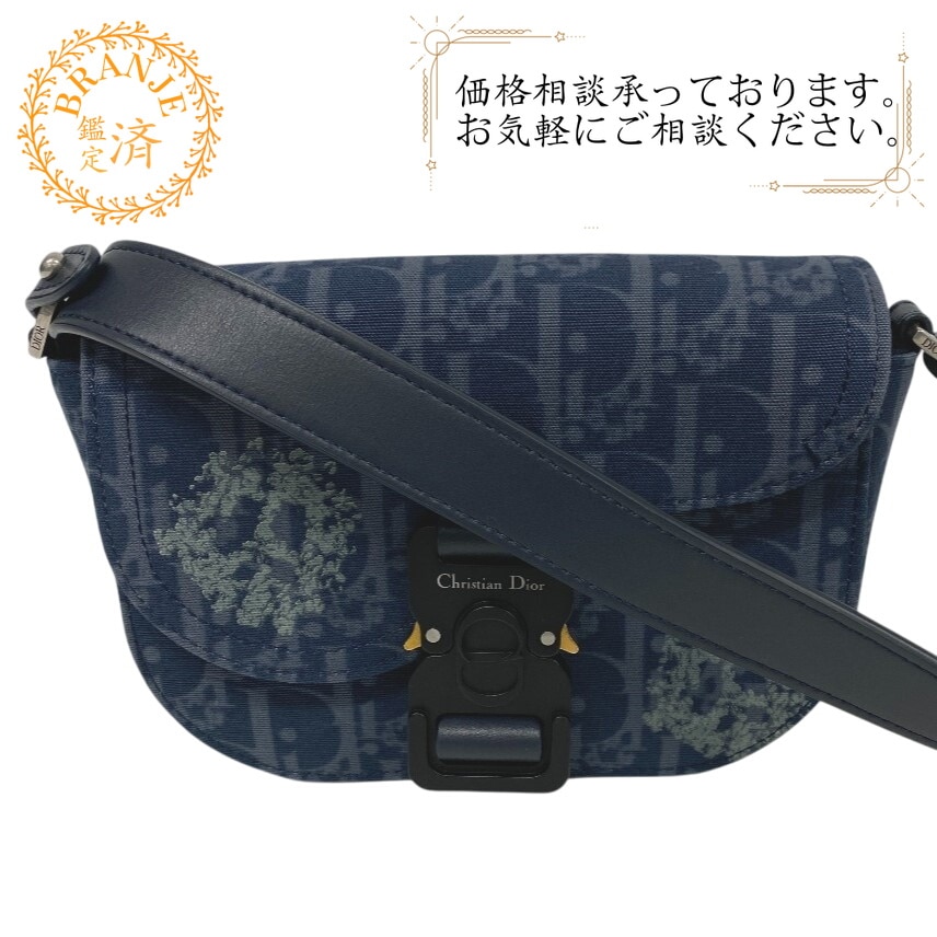 オブリーク ギャロップ キャンバス ショルダーバッグ ネイビー レディース ブランド