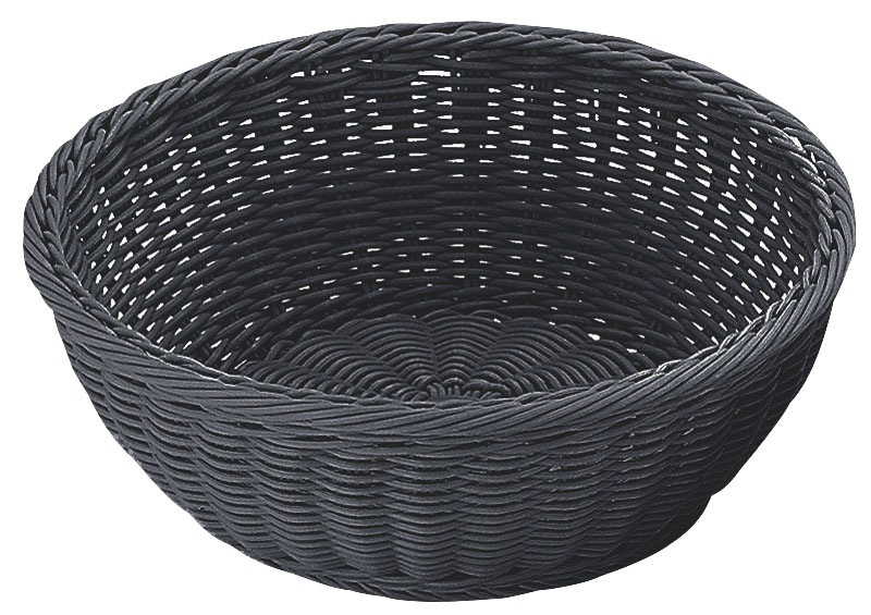 （まとめ買い）トーダイ PPラタン 丸型バスケット 30型 ブラックRO-435-BK [x3]